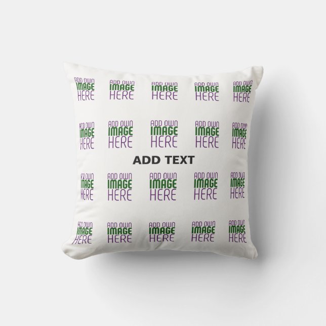MODERN EDITABLE SIMPLE WHITE IMAGE TEXT TEMPLATE CUSHION (Front)