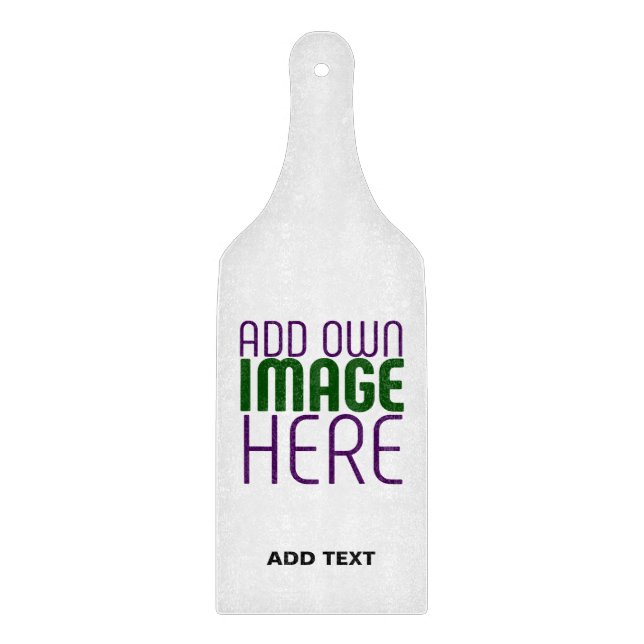 MODERN EDITABLE SIMPLE WHITE IMAGE TEXT TEMPLATE CUTTING BOARD (Front)