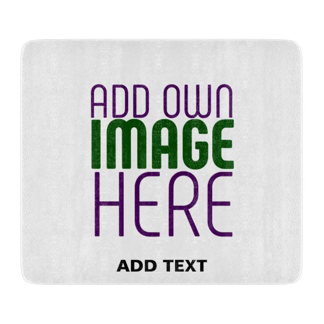 MODERN EDITABLE SIMPLE WHITE IMAGE TEXT TEMPLATE CUTTING BOARD (Front)