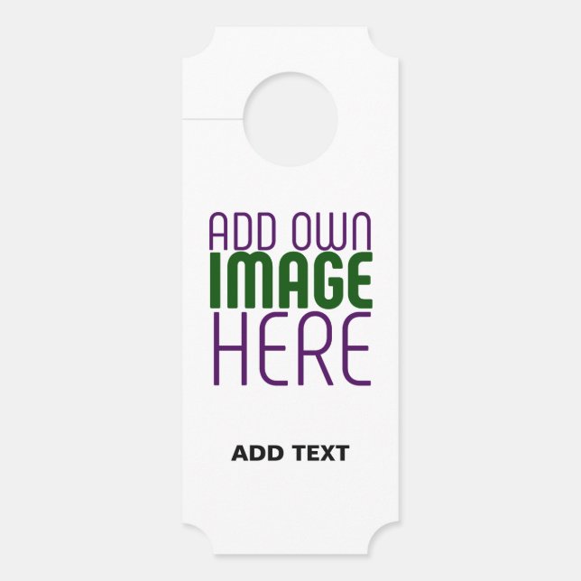  MODERN EDITABLE SIMPLE WHITE IMAGE TEXT TEMPLATE DOOR HANGER (Front)