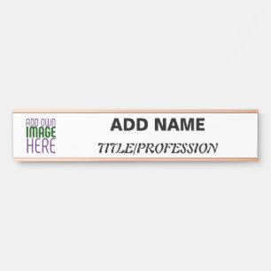 MODERN EDITABLE SIMPLE WHITE IMAGE TEXT TEMPLATE DOOR SIGN