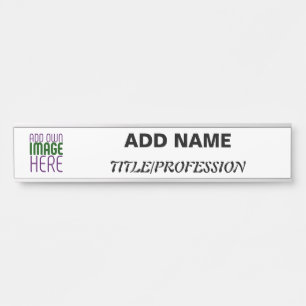 MODERN EDITABLE SIMPLE WHITE IMAGE TEXT TEMPLATE DOOR SIGN