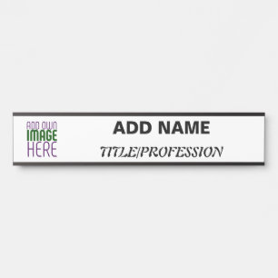 MODERN EDITABLE SIMPLE WHITE IMAGE TEXT TEMPLATE DOOR SIGN
