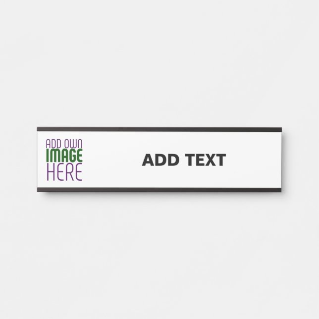 MODERN EDITABLE SIMPLE WHITE IMAGE TEXT TEMPLATE DOOR SIGN (Front)