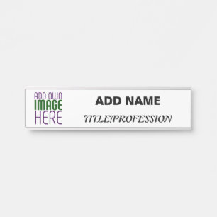 MODERN EDITABLE SIMPLE WHITE IMAGE TEXT TEMPLATE DOOR SIGN