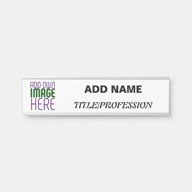 MODERN EDITABLE SIMPLE WHITE IMAGE TEXT TEMPLATE DOOR SIGN (Front)