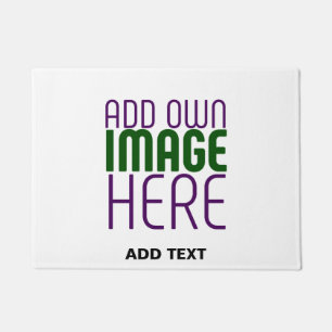 MODERN EDITABLE SIMPLE WHITE IMAGE TEXT TEMPLATE DOORMAT