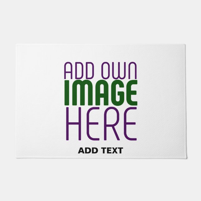 MODERN EDITABLE SIMPLE WHITE IMAGE TEXT TEMPLATE DOORMAT (Front)