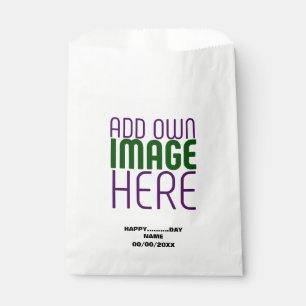 MODERN EDITABLE SIMPLE WHITE IMAGE TEXT TEMPLATE FAVOUR BAGS