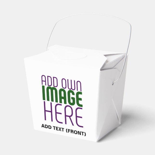 MODERN EDITABLE SIMPLE WHITE IMAGE TEXT TEMPLATE FAVOUR BOX (Front Side)