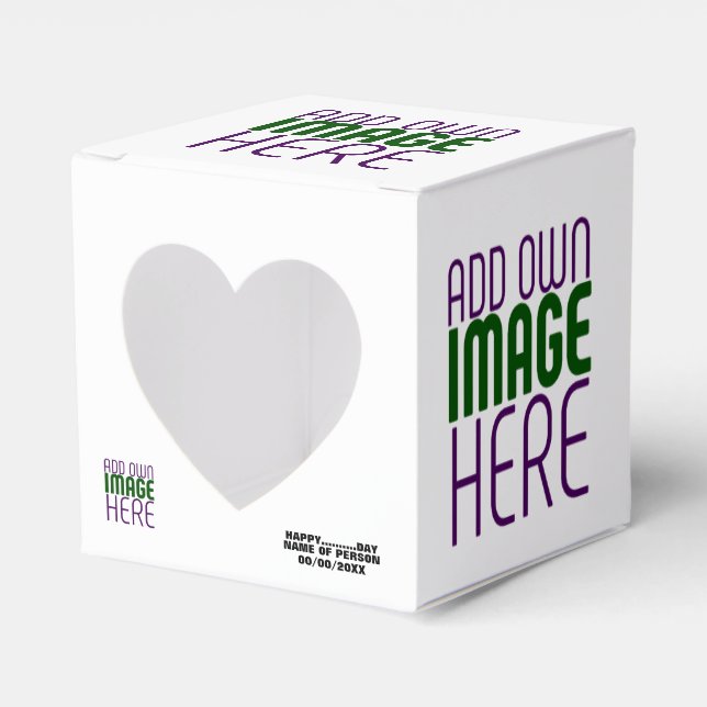 MODERN EDITABLE SIMPLE WHITE IMAGE TEXT TEMPLATE FAVOUR BOX (Front Side)