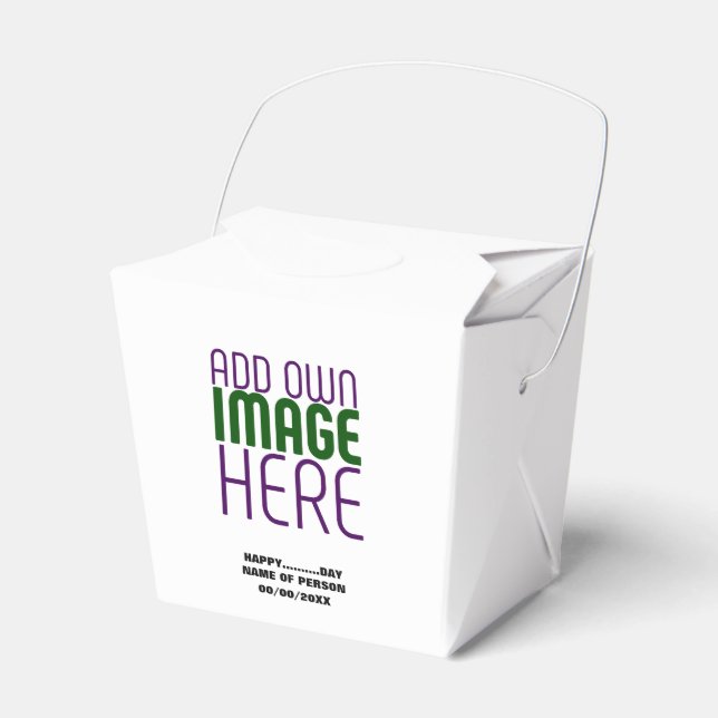MODERN EDITABLE SIMPLE WHITE IMAGE TEXT TEMPLATE FAVOUR BOX (Front Side)