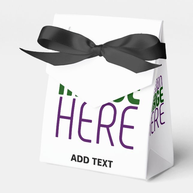 MODERN EDITABLE SIMPLE WHITE IMAGE TEXT TEMPLATE FAVOUR BOX (Front Side)