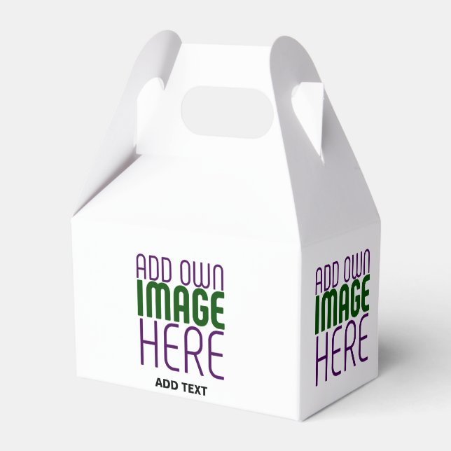 MODERN EDITABLE SIMPLE WHITE IMAGE TEXT TEMPLATE FAVOUR BOX (Front Side)