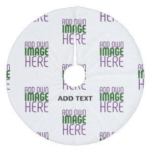 MODERN EDITABLE SIMPLE WHITE IMAGE TEXT TEMPLATE FLEECE TREE SKIRT