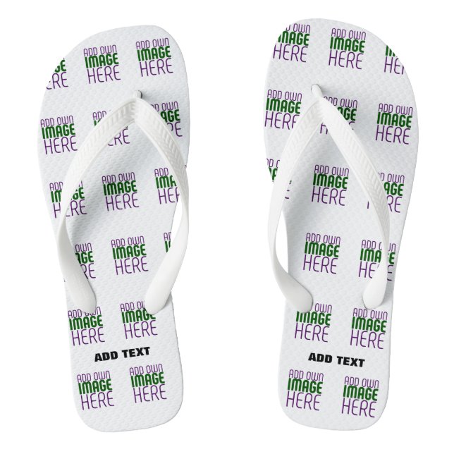 MODERN EDITABLE SIMPLE WHITE IMAGE TEXT TEMPLATE FLIP FLOPS (Footbed)