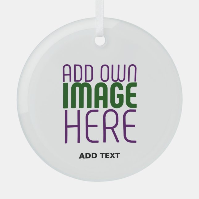  MODERN EDITABLE SIMPLE WHITE IMAGE TEXT TEMPLATE GLASS TREE DECORATION (Front)
