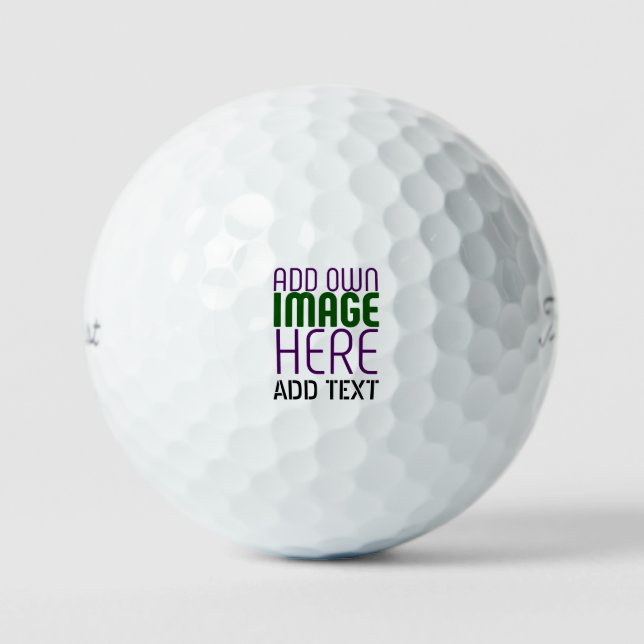 MODERN EDITABLE SIMPLE WHITE IMAGE TEXT TEMPLATE GOLF BALLS (Front)