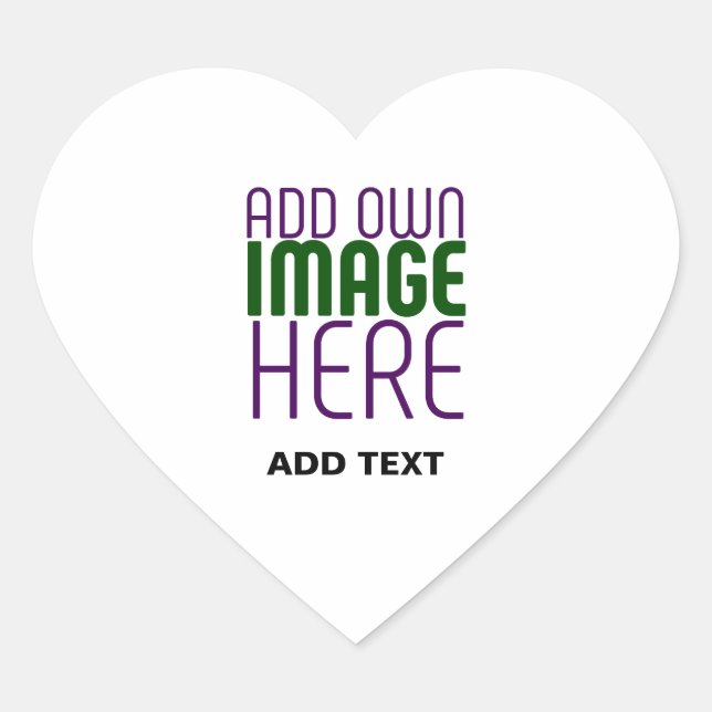MODERN EDITABLE SIMPLE WHITE IMAGE TEXT TEMPLATE HEART STICKER (Front)