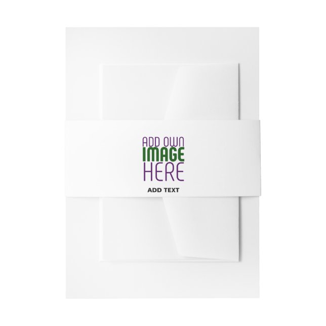 MODERN EDITABLE SIMPLE WHITE IMAGE TEXT TEMPLATE INVITATION BELLY BAND (Front Example)
