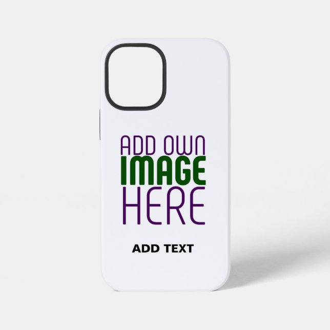 MODERN EDITABLE SIMPLE WHITE IMAGE TEXT TEMPLATE iPhone CASE (Back)