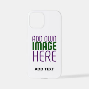 MODERN EDITABLE SIMPLE WHITE IMAGE TEXT TEMPLATE iPhone 12 MINI CASE