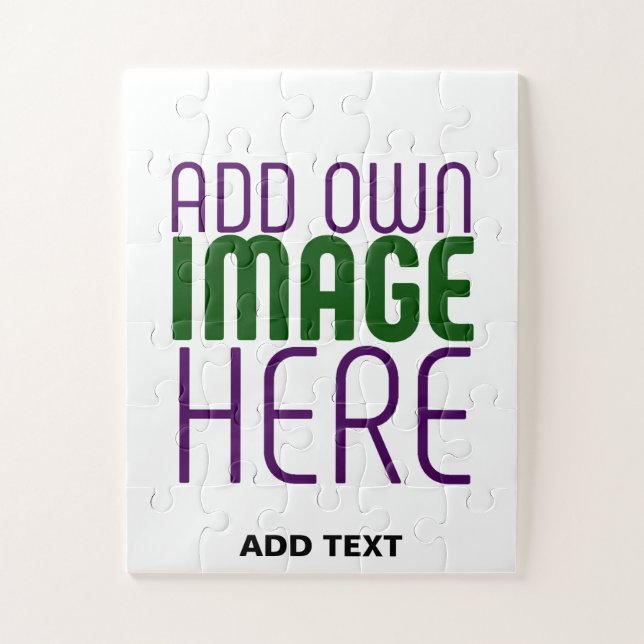 MODERN EDITABLE SIMPLE WHITE IMAGE TEXT TEMPLATE JIGSAW PUZZLE (Vertical)