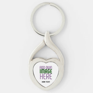 MODERN EDITABLE SIMPLE WHITE IMAGE TEXT TEMPLATE KEY RING