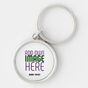 MODERN EDITABLE SIMPLE WHITE IMAGE TEXT TEMPLATE KEY RING