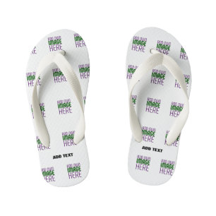 MODERN EDITABLE SIMPLE WHITE IMAGE TEXT TEMPLATE KID'S FLIP FLOPS