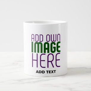 MODERN EDITABLE SIMPLE WHITE IMAGE TEXT TEMPLATE LARGE COFFEE MUG