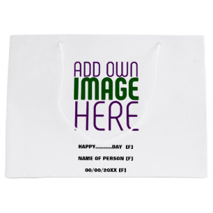 MODERN EDITABLE SIMPLE WHITE IMAGE TEXT TEMPLATE LARGE GIFT BAG