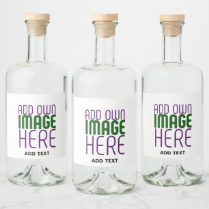 MODERN EDITABLE SIMPLE WHITE IMAGE TEXT TEMPLATE LIQUOR BOTTLE LABEL