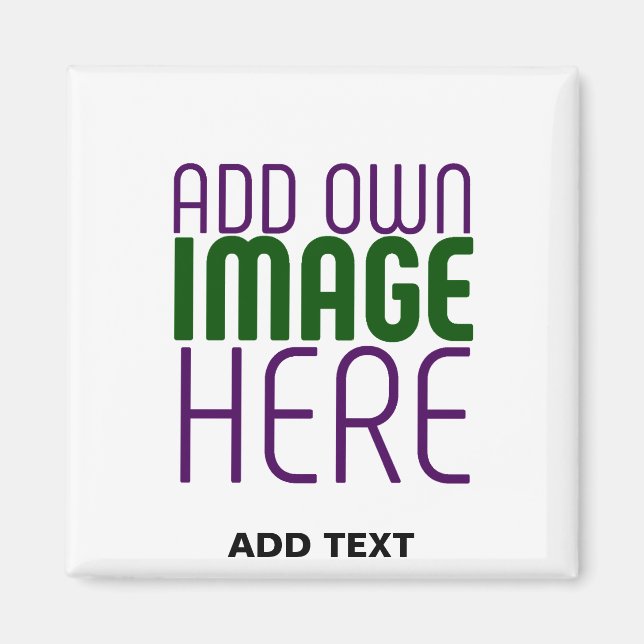 MODERN EDITABLE SIMPLE WHITE IMAGE TEXT TEMPLATE MAGNET (Front)