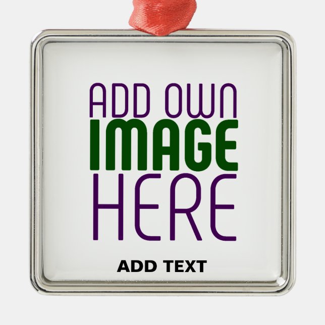  MODERN EDITABLE SIMPLE WHITE IMAGE TEXT TEMPLATE METAL TREE DECORATION (Front)