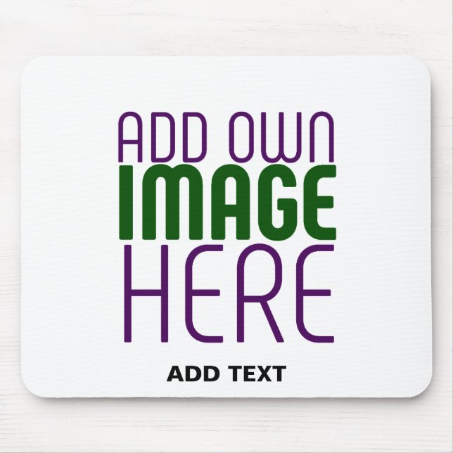 MODERN EDITABLE SIMPLE WHITE IMAGE TEXT TEMPLATE MOUSE MAT (Front)