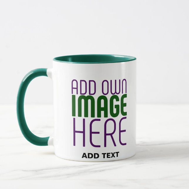 MODERN EDITABLE SIMPLE WHITE IMAGE TEXT TEMPLATE MUG (Left)