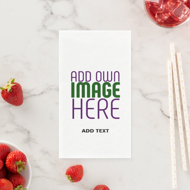 MODERN EDITABLE SIMPLE WHITE IMAGE TEXT TEMPLATE NAPKIN (Insitu)
