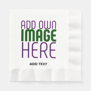 MODERN EDITABLE SIMPLE WHITE IMAGE TEXT TEMPLATE NAPKIN