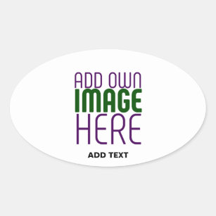 MODERN EDITABLE SIMPLE WHITE IMAGE TEXT TEMPLATE OVAL STICKER