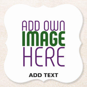 MODERN EDITABLE SIMPLE WHITE IMAGE TEXT TEMPLATE PAPER COASTER