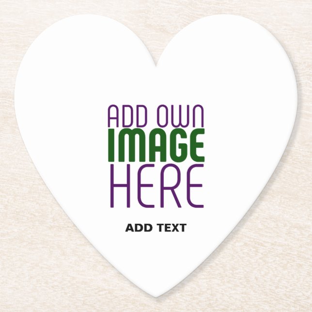 MODERN EDITABLE SIMPLE WHITE IMAGE TEXT TEMPLATE PAPER COASTER (Front)