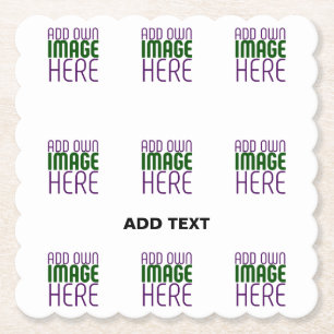 MODERN EDITABLE SIMPLE WHITE IMAGE TEXT TEMPLATE PAPER COASTER