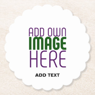 MODERN EDITABLE SIMPLE WHITE IMAGE TEXT TEMPLATE PAPER COASTER