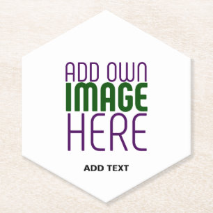 MODERN EDITABLE SIMPLE WHITE IMAGE TEXT TEMPLATE PAPER COASTER