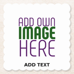 MODERN EDITABLE SIMPLE WHITE IMAGE TEXT TEMPLATE PAPER COASTER