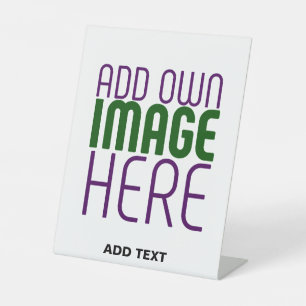 MODERN EDITABLE SIMPLE WHITE IMAGE TEXT TEMPLATE PEDESTAL SIGN