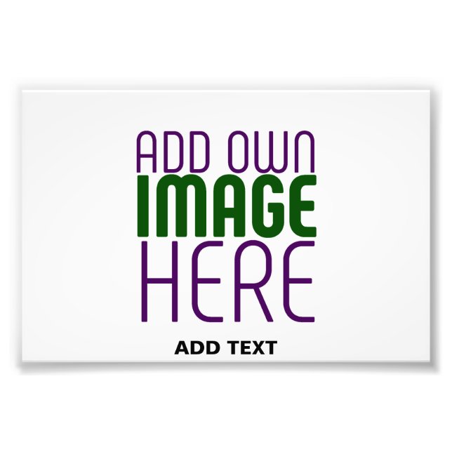 MODERN EDITABLE SIMPLE WHITE IMAGE TEXT TEMPLATE PHOTO PRINT (Front)