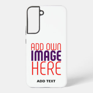 MODERN EDITABLE SIMPLE WHITE IMAGE TEXT TEMPLATE SAMSUNG GALAXY CASE