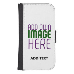MODERN EDITABLE SIMPLE WHITE IMAGE TEXT TEMPLATE SAMSUNG S4 WALLET CASE